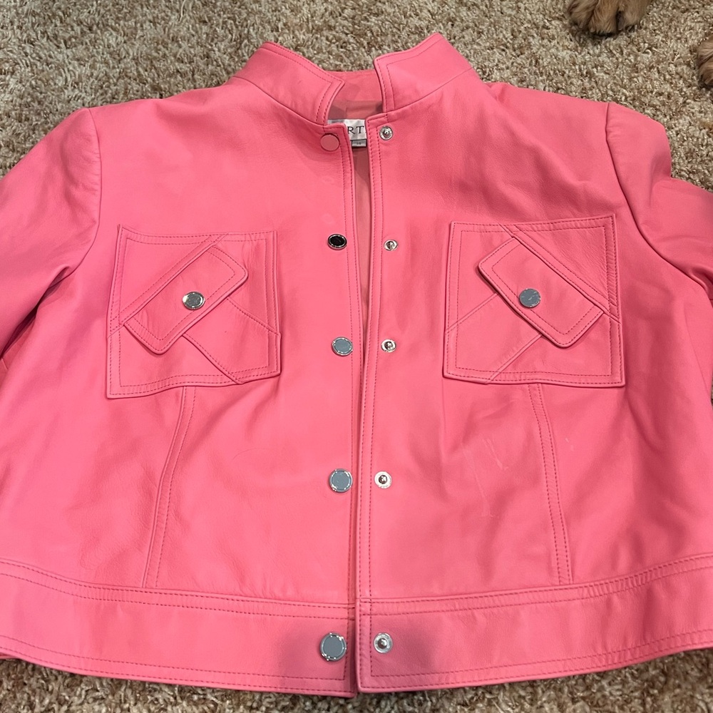 Worth Genuine Leather Pink Jacket